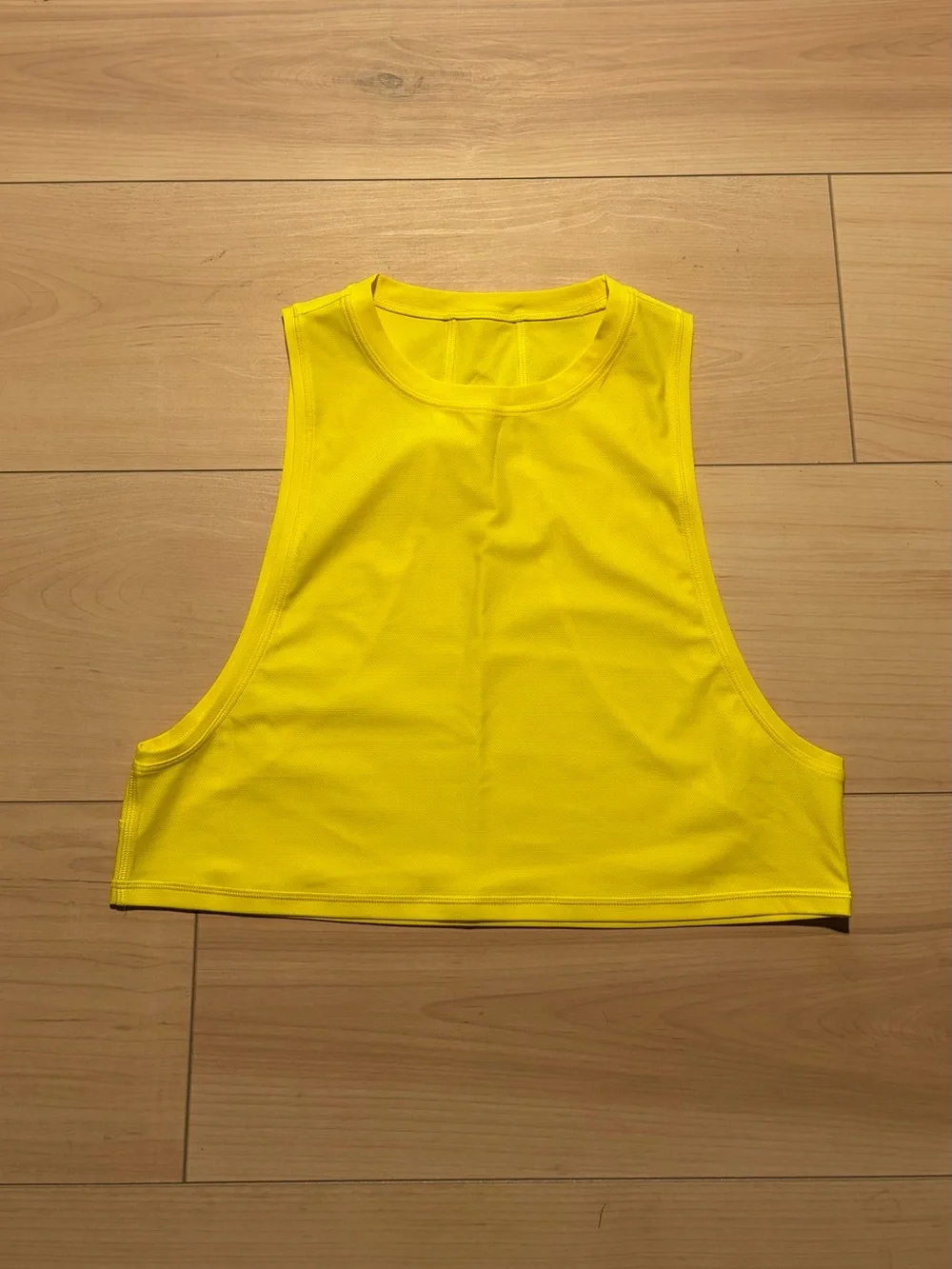 Lululemon Bright Yellow High-Neck Crop Tank Top